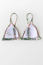 Charger l&#39;image dans la galerie, Haut de bikini triangle rose imprim¨¦ feuilles 
