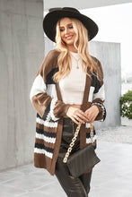 Charger l&#39;image dans la galerie, Gilet cardigan ray¨¦ ¨¤ manches bouffantes
