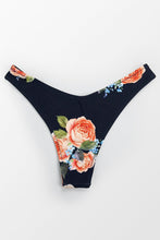 Charger l&#39;image dans la galerie, Bas de bikini taille basse imprim¨¦ floral bleu marine 
