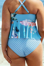Charger l&#39;image dans la galerie, Bas de bikini grande taille ray¨¦ bleu
