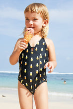 Charger l&#39;image dans la galerie, Maillot de bain Une-pi¨¨ce imprim¨¦ ananas noir pour tout-petit filles et filles
