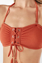 Charger l&#39;image dans la galerie, Bikini bandeau rouge ¨¤ lacets
