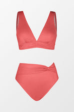 Charger l&#39;image dans la galerie, Bikini bralette torsad¨¦ sur le devant ¨¤ col en V en lurex brillant
