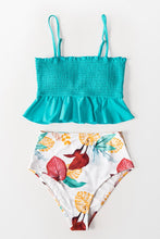 Charger l&#39;image dans la galerie, Bas de bikini taille haute ¨¤ feuilles blanc 
