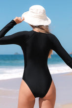 Charger l&#39;image dans la galerie, Maillot de bain ¨¤ manches longues zipp¨¦ sur le devant
