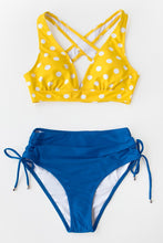 Charger l&#39;image dans la galerie, Bas de bikini taille haute fronc¨¦ sur les c?t¨¦s bleu 
