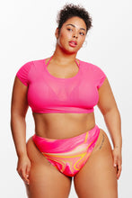 Charger l&#39;image dans la galerie, Bikini grande taille triangle en mesh et cheeky
