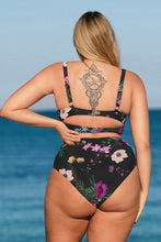 Charger l&#39;image dans la galerie, Bas de Bikini grande taille imprim¨¦ floral noir
