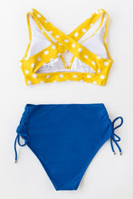 Charger l&#39;image dans la galerie, Bas de bikini taille haute fronc¨¦ sur les c?t¨¦s bleu 
