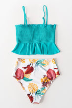 Charger l&#39;image dans la galerie, Bas de bikini taille haute ¨¤ feuilles blanc 

