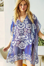 Charger l&#39;image dans la galerie, Couverture imprim¨¦e florale bleu marine

