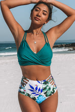 Charger l&#39;image dans la galerie, Bikini taille haute ¨¤ paumes tropicales
