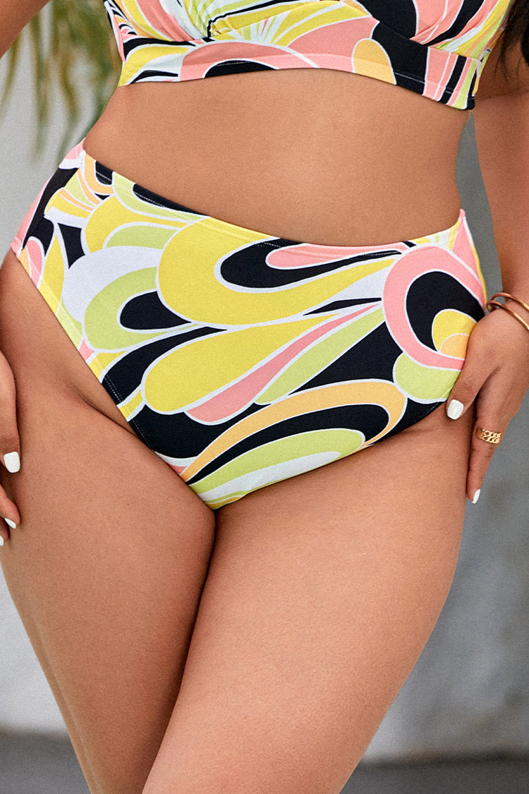 Bas de bikini cheeky taille haute ¨¤ jambe haute
