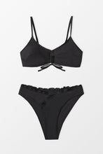 Charger l&#39;image dans la galerie, Bikini cintr¨¦ bralette ¨¤ col en V et bordure merrow
