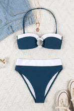Charger l&#39;image dans la galerie, Bikini bandeau pliss¨¦ ¨¤ anneau et taille haute cheeky
